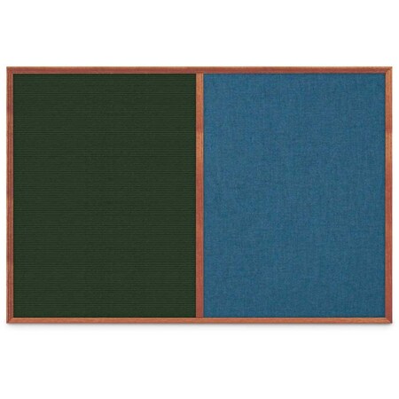 United Visual Products Slim Style Indoor Enclosed Corkboard, 30 UV503SC-SATIN-COBACC
